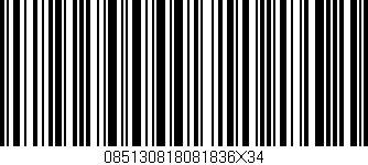 Código de barras (EAN, GTIN, SKU, ISBN): '085130818081836X34'