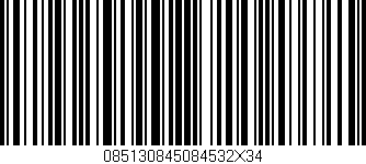 Código de barras (EAN, GTIN, SKU, ISBN): '085130845084532X34'