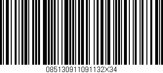 Código de barras (EAN, GTIN, SKU, ISBN): '085130911091132X34'