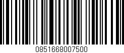 Código de barras (EAN, GTIN, SKU, ISBN): '0851668007500'