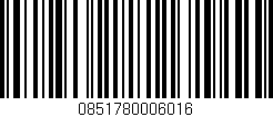 Código de barras (EAN, GTIN, SKU, ISBN): '0851780006016'