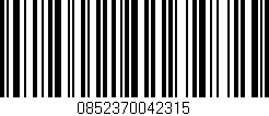 Código de barras (EAN, GTIN, SKU, ISBN): '0852370042315'