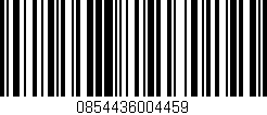 Código de barras (EAN, GTIN, SKU, ISBN): '0854436004459'