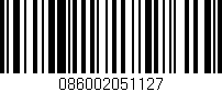 Código de barras (EAN, GTIN, SKU, ISBN): '086002051127'