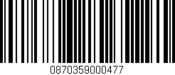 Código de barras (EAN, GTIN, SKU, ISBN): '0870359000477'