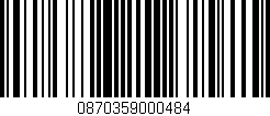 Código de barras (EAN, GTIN, SKU, ISBN): '0870359000484'