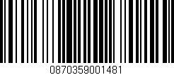 Código de barras (EAN, GTIN, SKU, ISBN): '0870359001481'