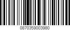 Código de barras (EAN, GTIN, SKU, ISBN): '0870359003980'
