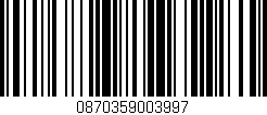 Código de barras (EAN, GTIN, SKU, ISBN): '0870359003997'
