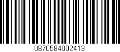 Código de barras (EAN, GTIN, SKU, ISBN): '0870584002413'