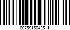 Código de barras (EAN, GTIN, SKU, ISBN): '0875915840511'