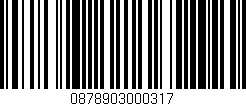 Código de barras (EAN, GTIN, SKU, ISBN): '0878903000317'