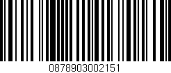 Código de barras (EAN, GTIN, SKU, ISBN): '0878903002151'