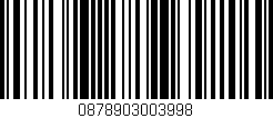 Código de barras (EAN, GTIN, SKU, ISBN): '0878903003998'