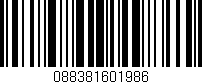 Código de barras (EAN, GTIN, SKU, ISBN): '088381601986'