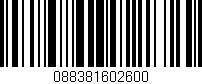 Código de barras (EAN, GTIN, SKU, ISBN): '088381602600'