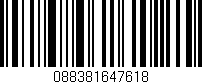 Código de barras (EAN, GTIN, SKU, ISBN): '088381647618'
