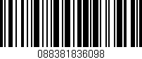 Código de barras (EAN, GTIN, SKU, ISBN): '088381836098'