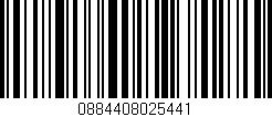 Código de barras (EAN, GTIN, SKU, ISBN): '0884408025441'
