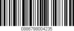 Código de barras (EAN, GTIN, SKU, ISBN): '0886798004235'