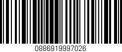 Código de barras (EAN, GTIN, SKU, ISBN): '0886919997026'