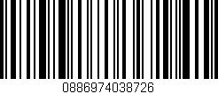 Código de barras (EAN, GTIN, SKU, ISBN): '0886974038726'