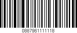 Código de barras (EAN, GTIN, SKU, ISBN): '0887961111118'