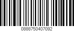 Código de barras (EAN, GTIN, SKU, ISBN): '0888750407092'