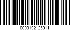 Código de barras (EAN, GTIN, SKU, ISBN): '0890192126011'