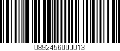 Código de barras (EAN, GTIN, SKU, ISBN): '0892456000013'