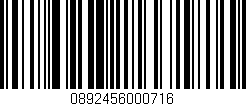 Código de barras (EAN, GTIN, SKU, ISBN): '0892456000716'
