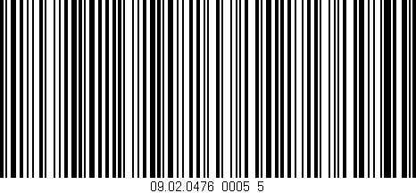 Código de barras (EAN, GTIN, SKU, ISBN): '09.02.0476_0005_5'