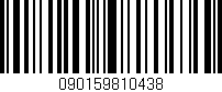 Código de barras (EAN, GTIN, SKU, ISBN): '090159810438'