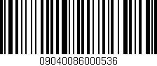 Código de barras (EAN, GTIN, SKU, ISBN): '09040086000536'