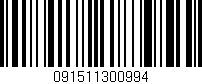 Código de barras (EAN, GTIN, SKU, ISBN): '091511300994'