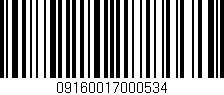 Código de barras (EAN, GTIN, SKU, ISBN): '09160017000534'