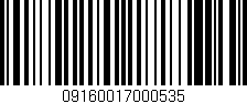 Código de barras (EAN, GTIN, SKU, ISBN): '09160017000535'