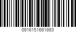 Código de barras (EAN, GTIN, SKU, ISBN): '0916151681893'