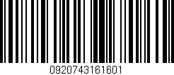 Código de barras (EAN, GTIN, SKU, ISBN): '0920743161601'