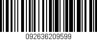 Código de barras (EAN, GTIN, SKU, ISBN): '092636209599'
