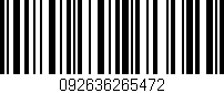 Código de barras (EAN, GTIN, SKU, ISBN): '092636265472'