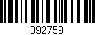 Código de barras (EAN, GTIN, SKU, ISBN): '092759'
