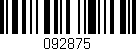 Código de barras (EAN, GTIN, SKU, ISBN): '092875'
