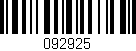 Código de barras (EAN, GTIN, SKU, ISBN): '092925'
