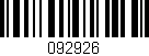 Código de barras (EAN, GTIN, SKU, ISBN): '092926'