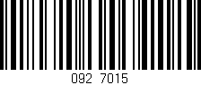 Código de barras (EAN, GTIN, SKU, ISBN): '092/7015'