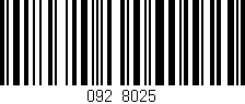 Código de barras (EAN, GTIN, SKU, ISBN): '092/8025'