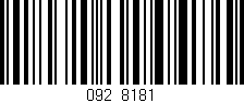 Código de barras (EAN, GTIN, SKU, ISBN): '092/8181'