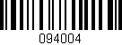 Código de barras (EAN, GTIN, SKU, ISBN): '094004'