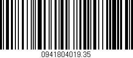 Código de barras (EAN, GTIN, SKU, ISBN): '0941804019.35'